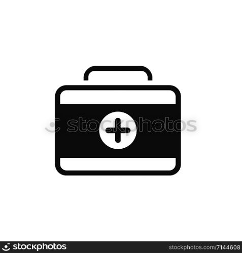 First aid case icon. Emergency medical equipment. Pharmacy vector illustration