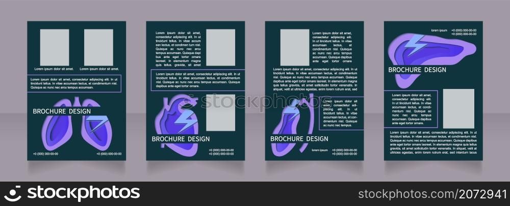 First aid for internal bleeding blank brochure layout design. Vertical poster template set with empty copy space for text. Premade corporate reports collection. Editable flyer paper pages. First aid for internal bleeding blank brochure layout design