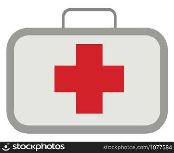 First aid, illustration, vector on white background.