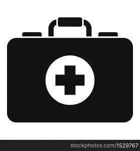 First aid kit bag icon. Simple illustration of first aid kit bag vector icon for web design isolated on white background. First aid kit bag icon, simple style