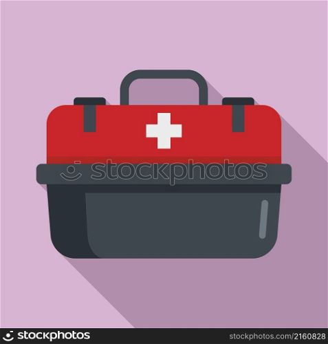 First aid kit box icon flat vector. Medical emergency. Case bag. First aid kit box icon flat vector. Medical emergency