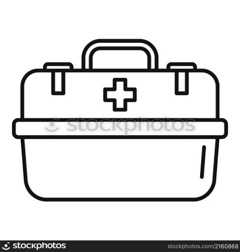 First aid kit box icon outline vector. Medical emergency. Case bag. First aid kit box icon outline vector. Medical emergency