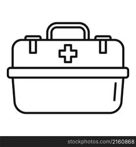 First aid kit box icon outline vector. Medical emergency. Case bag. First aid kit box icon outline vector. Medical emergency
