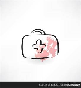 first aid kit grunge icon