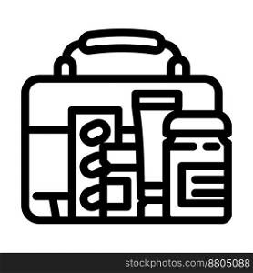 first aid kit health line icon vector. first aid kit health sign. isolated contour symbol black illustration. first aid kit health line icon vector illustration