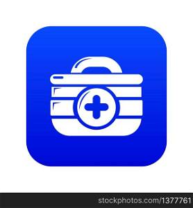First aid kit icon blue vector isolated on white background. First aid kit icon blue vector