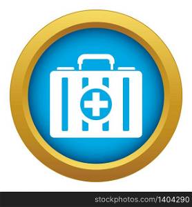 First aid kit icon blue vector isolated on white background for any design. First aid kit icon blue vector isolated