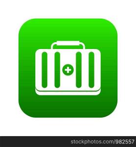 First aid kit icon digital green for any design isolated on white vector illustration. First aid kit icon digital green