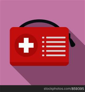 First aid kit icon. Flat illustration of first aid kit vector icon for web design. First aid kit icon, flat style