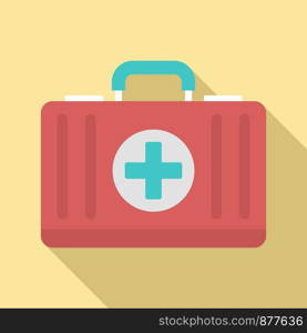 First aid kit icon. Flat illustration of first aid kit vector icon for web design. First aid kit icon, flat style