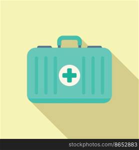 First aid kit icon flat vector. Physical therapist. Rehab exercise. First aid kit icon flat vector. Physical therapist