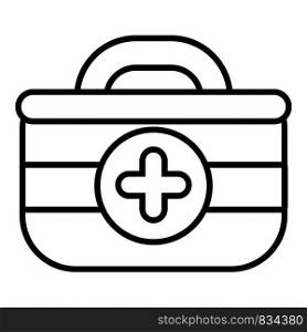 First aid kit icon. Outline illustration of first aid kit vector icon for web design isolated on white background. First aid kit icon , outline style
