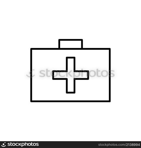 First aid kit icon. Outline suitcase sign. Medicine concept. App button. Flat style. Vector illustration. Stock image. EPS 10.. First aid kit icon. Outline suitcase sign. Medicine concept. App button. Flat style. Vector illustration. Stock image.