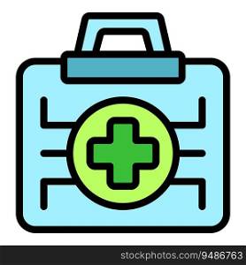 First aid kit icon outline vector. Doctor care. Help service color flat. First aid kit icon vector flat