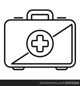 First aid kit icon outline vector. Family health. Medical care. First aid kit icon outline vector. Family health