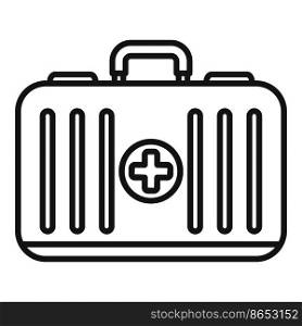 First aid kit icon outline vector. Physical therapist. Rehab exercise. First aid kit icon outline vector. Physical therapist
