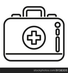First aid kit icon outline vector. Travel equipment. Outdoor activity. First aid kit icon outline vector. Travel equipment