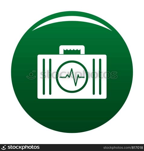 First aid kit icon. Simple illustration of first aid kit vector icon for any design green. First aid kit icon vector green