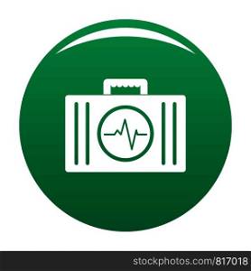 First aid kit icon. Simple illustration of first aid kit vector icon for any design green. First aid kit icon vector green