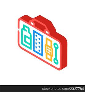 first aid kit isometric icon vector. first aid kit sign. isolated symbol illustration. first aid kit isometric icon vector illustration