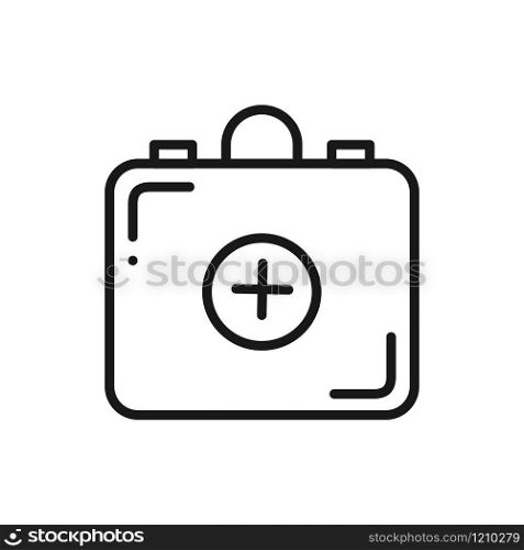 First Aid Kit Line Icon. Medical Bag Sign and Symbol. First Aid Kit Line Icon. Medical Bag Sign and Symbol.