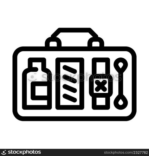 first aid kit line icon vector. first aid kit sign. isolated contour symbol black illustration. first aid kit line icon vector illustration