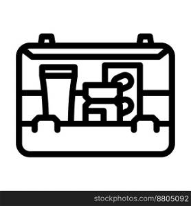 first aid kit medicine line icon vector. first aid kit medicine sign. isolated contour symbol black illustration. first aid kit medicine line icon vector illustration