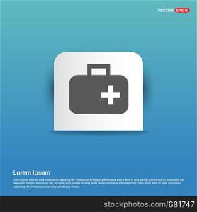First aid medical kit icon - Blue Sticker button