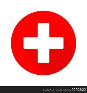 First aid medical sign flat icon for apps and website