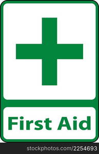 First Aid Station Sign on white background