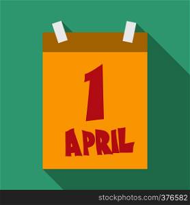First april calendar icon. Flat illustration of first april calendar vector icon for web. First april calendar icon, flat style