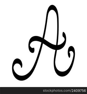 First capital letter A logo, calligraphy design stock illustration