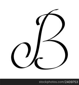 First capital letter B logo calligraphy design stock illustration