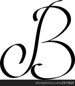 First capital letter B logo calligraphy design stock illustration