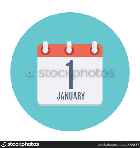 First January Dates Flat Icon. Vector Illustration EPS10