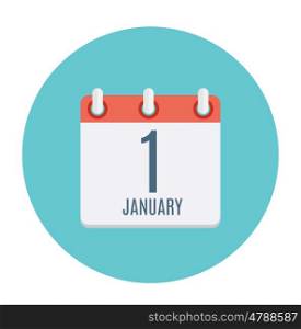 First January Dates Flat Icon. Vector Illustration EPS10
