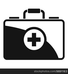 First medical aid kit icon. Simple illustration of first medical aid kit vector icon for web design isolated on white background. First medical aid kit icon, simple style