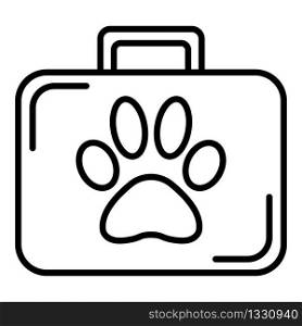 First pet aid kit icon. Outline first pet aid kit vector icon for web design isolated on white background. First pet aid kit icon, outline style