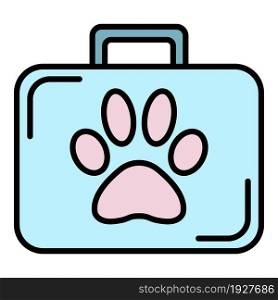 First pet aid kit icon. Outline first pet aid kit vector icon color flat isolated. First pet aid kit icon color outline vector
