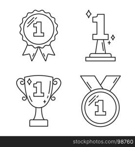 First Place Award Line Icons. First place award - line icons, vector eps10 illustration