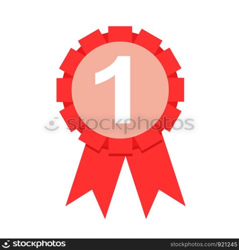 First place award sign winner medal icon vector illustration