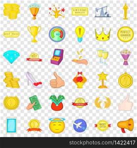 First place icons set. Cartoon style of 36 first place vector icons for web for any design. First place icons set, cartoon style