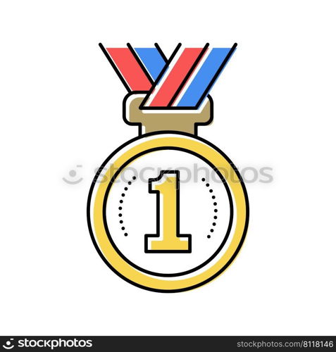 first place medal color icon vector. first place medal sign. isolated symbol illustration. first place medal color icon vector illustration