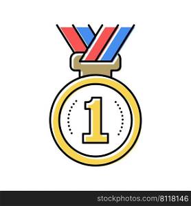first place medal color icon vector. first place medal sign. isolated symbol illustration. first place medal color icon vector illustration