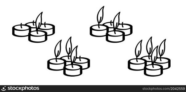 first, second or fourth advent day. Candle day on 11 december. Light fire lamp. Drawing, burning candle flame Vector pictogram. Earth hour, burning memorial candles, Old candlestick. Christmas xmas. Icon symbol.