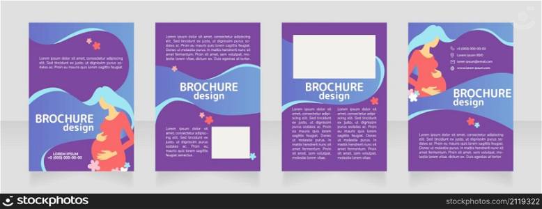 First time mom blank brochure design. Template set with copy space for text. Premade corporate reports collection. Editable 4 paper pages. Rounded Mplus 1c Bold, Nunito Light fonts used. First time mom blank brochure design