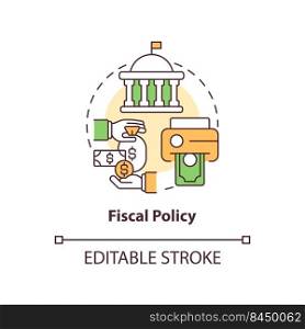 Fiscal policy concept icon. Governmental regulations. Inflation cause abstract idea thin line illustration. Isolated outline drawing. Editable stroke. Arial, Myriad Pro-Bold fonts used. Fiscal policy concept icon