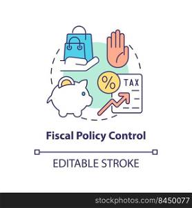 Fiscal policy control concept icon. Higher tax rate. Controlling inflation abstract idea thin line illustration. Isolated outline drawing. Editable stroke. Arial, Myriad Pro-Bold fonts used. Fiscal policy control concept icon