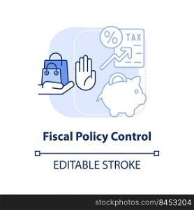 Fiscal policy control light blue concept icon. Higher tax rate. Controlling inflation abstract idea thin line illustration. Isolated outline drawing. Editable stroke. Arial, Myriad Pro-Bold fonts used. Fiscal policy control light blue concept icon