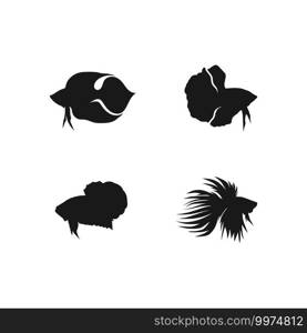 Fish animal aquatic logo beta fish design vector and illustration